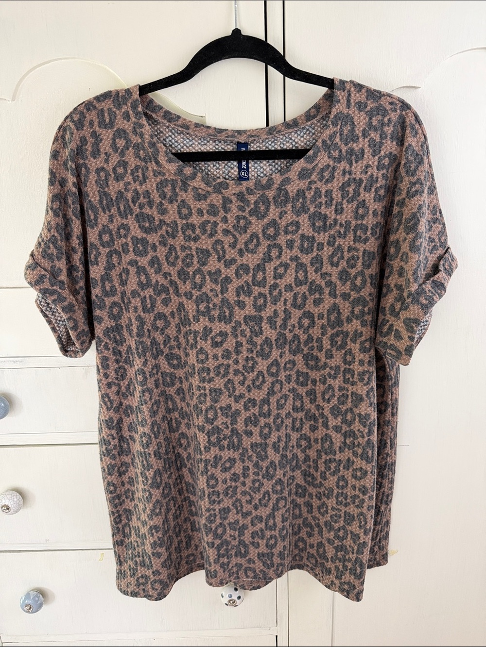 Leopard Print Short Sleeve Tee XL